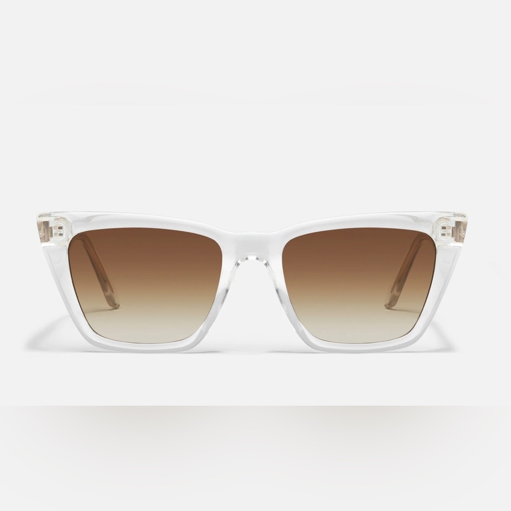 SOLD Quay Call The Shots Clear Frame / Sepia Lens cat eye sunglasses brand new - Picture 6 of 6